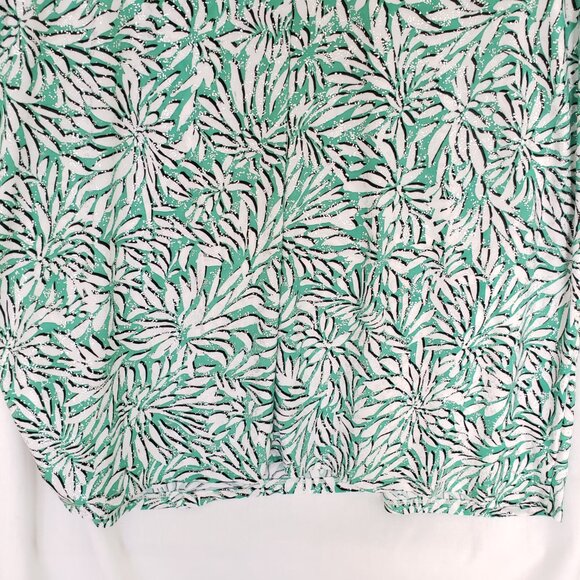 Emily Daniels Multicolor Green Floral Design Stretchy Shiny Flakes Plus Size 3X - Picture 13 of 15